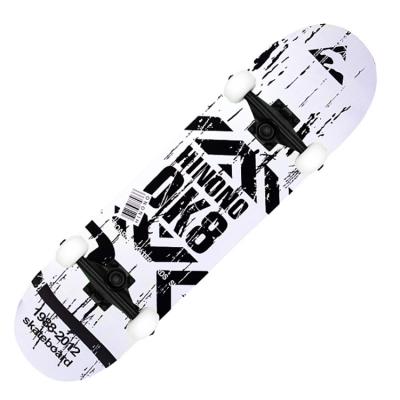 China Kids Girls Boys Double Skateboard Professional Grid Black And White Concave Dish Checkerboard Maple Rocker Skate Board For Beginners for sale