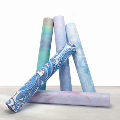 China Natural Rubber NBR Rubber Anti Slip Suede Fabric+Natural Suede Eco Friendly Printing Yoga Mat for sale