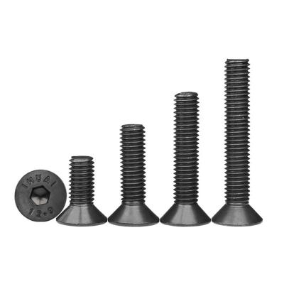 China Flat Din7991 ASME Inch Screw 1/4-20 Full Thread Stainless Steel Black Screw Flat Head Hex Socket Countersunk Allen Bolts for sale