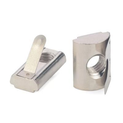 China Aluminum Factory Supply Non Standard  M5 M6 M8 M10  Square Slot T nut With Spring Leaf for Aluminum Profile for sale