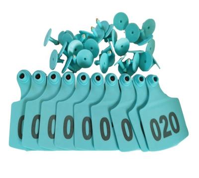 China Management 100 Sets Ear Tag Animal Plastic Cattle Tag For Goat Sheep Pig Number 1-500 Cow for sale