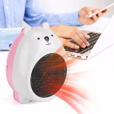 China Cute Bear Household Fast Heating Electric Heaters Fan Countertop Mini Desktop Fast Power Saving Shovel Heater For Winter PC Space Heaters for sale