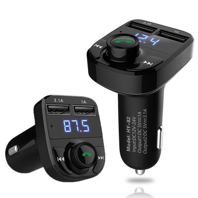 China Mobile Phone Cell Phone QC 3.0 Dual USB Port Car Charger For iPhone BT Vehicle Chargers 3.1A Adapter FM Transmitter Fast Charging Kit for sale