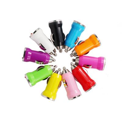 China Colorful Car Mobile Phone Bullet Car Charger Portable Mini USB Universal Single Use Adapter Plug For Iphone 5 7plus DHL for sale