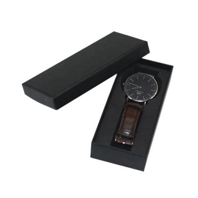 China China Recyclable Supply Custom Logo Luxury Black Paper And Plain Paper Lid Box Watch Packaging Box For Watch EVA Insert for sale