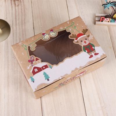 China Recyclable Christmas Cookie Boxes Food Boxes With Window Candy And Cookie Boxes For Gift Giving for sale