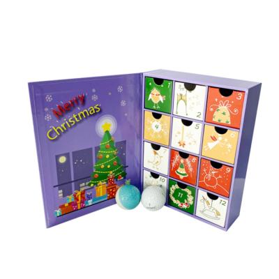 China Recyclable Wholesale Christmas Gift Packaging Clamshell Advent Calendar Numbers Drawer Box For Kids for sale