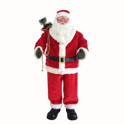 China Wholesale Chirstmas Decor Fabric Stance Santa Claus Figurine Christmas Decoration For Home Decor And Gift for sale