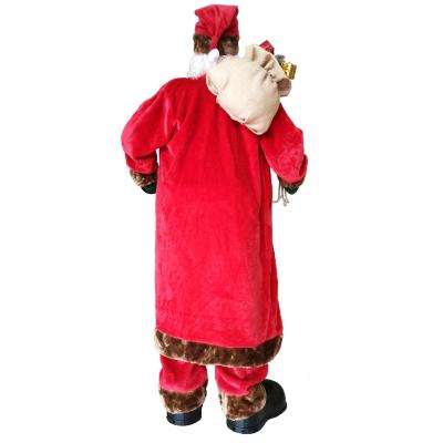 China Wholesale Chirstmas Decor Cloth Christmas Indoor Decor Large Santa Claus Standing 180cm Plastic With Mistletoe Bag for sale