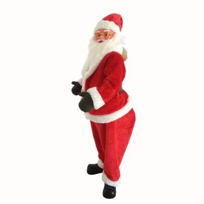 China Custom Cheap Chirstmas Decor 155cm And Lovely Plush Santa Claus With Gray Waist For Christmas Decoration for sale