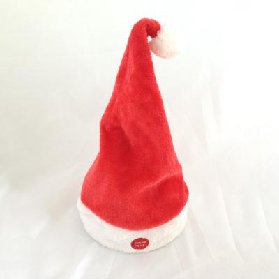 China Creative Santa Music Swing Hats Christmas Electric Hat Promotion Christmas Decoration Supplies Christmas Party Hats for sale