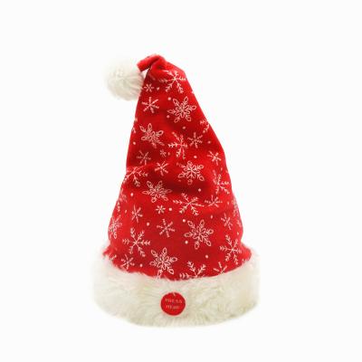 China Wholesale Durable Christmas Ornament Snowflake Decorating Print Santa Hat For Christmas Good Quality for sale