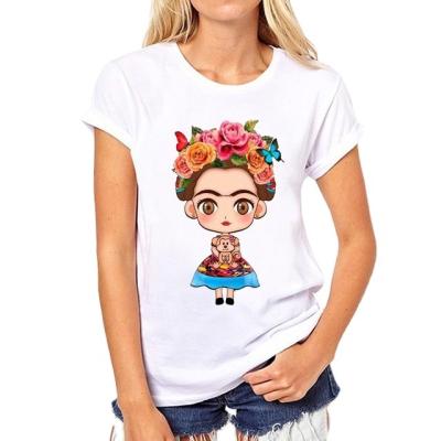 China 2021 Anti-wrinkle fashion woman T-shirt with printing logo women's T-shirts clothing ladies T-shirt for sale