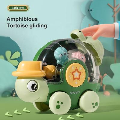 China Water Wheel / Toy Kids Shower Bath Wheeled Dabbling Animal Toys Plastic Turtle Playing In The Water Toy Bathroom Shower Shape Animal Toy for sale