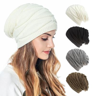 China Wholesale COMMON Plush Inside Winter Slouchy Hats For Men Beanie Hats Outdoor Ski Women Warm Knitted Hat for sale