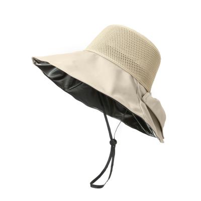 China Popular Stylish Outdoor UPF 50+ Sun Block Hat For Women Fisherman Hat Hollow Out Breathable Bucket Hat for sale