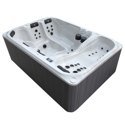 China best large round skirt massage hot tub double side floor (left skirt) standing large 8 person acrylic outdoor massage swimming bath spa with massage round bathtu for sale