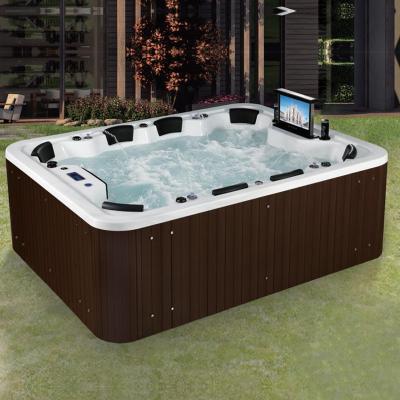 China New Yes Full Skirt Modern Bathtubs Whirlpools Luxury Wood Fired Hot Tub Bathtub Underground Drainage 6010 for sale