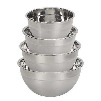 China Maisons Kitchen Accessories 4pcs Disposable Salad Bowl For Space Saving Stainless Steel Nesting Mixing Bowl Set for sale