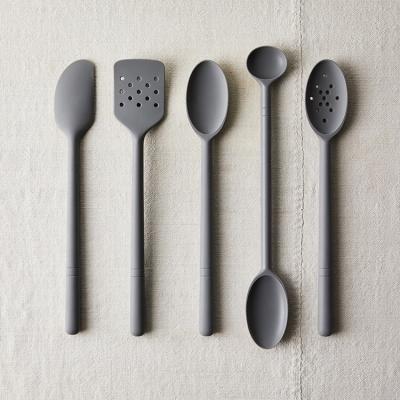 China Traditional Maisons Kitchen Tool 5pcs Scraper Spatulas Utensil Set Nonstick Silicone Baking Mixing Spoons for sale