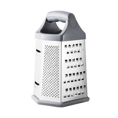 China New Arrival Maisons Viable Kitchen Accessories Non-Slip Vegetable Base 6-Sides Stainless Steel Slicer Cheese Graters for sale