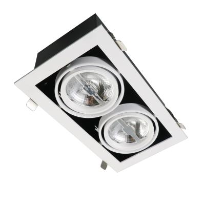 China EUROPEAN AR70 Square Recessed LED Downlight 12w gu10 24 degree 3000k dimmable 2 heads led spot light fixture for sale