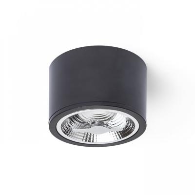 China Modern LED AR111 QR111 Round GU10 Downlight Surface Mounted Fit Black White Aluminum Housing for sale