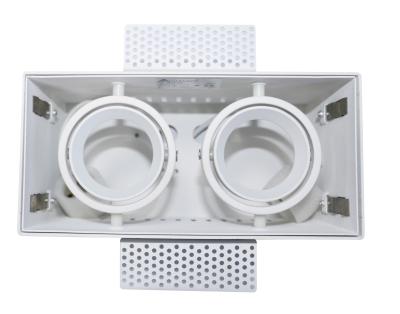 China Modern MR16 / GU10 TRIMLESS DOWNLIGHT FIXTURE fitting new aluminum downlight gu10 double recessed head spotlight housing for sale