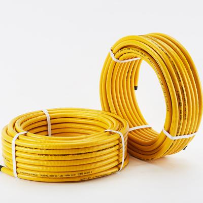 China PE Cover CSST Corrugated Tracheal Hose Connector Yellow / Elastic Stainless Steel CSST303-3232-36 for sale