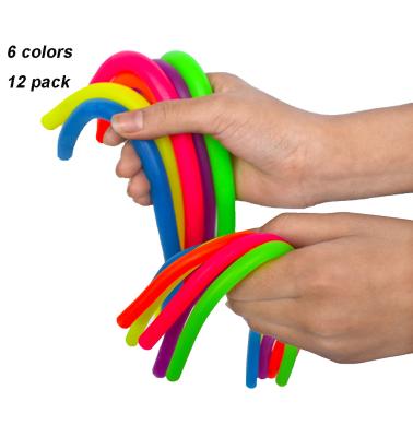 China Relieve Stress Anxiety 12 Pack Colorful String Stretchy Busy Person Sensory Toys for Parents Kids - Stress Anxiety Reliever in Home or Classroom Office for sale