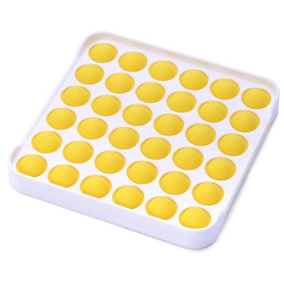 China Relieve Stress Worry Yellow Square Silicone Anti-stress Push Bubbles Fidgety Person Toys for Kids and Adults for sale