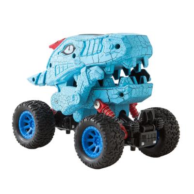 China Big Wheels Eco-Friendly Dinosaur Pull Back Car Toy. New dinosaur toy vehicles for kids and toddlers. Dino Trucks Monster Cars for boys for sale