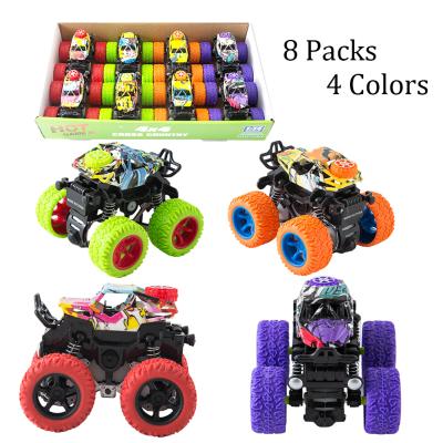 China Eco-Friendly Inertia Toy Cars Big Wheels Monster Set for Kids -1:36 Scale, 4 x 4 Crossovers, 8 Packs, Orange & Green & Red & Purple for sale