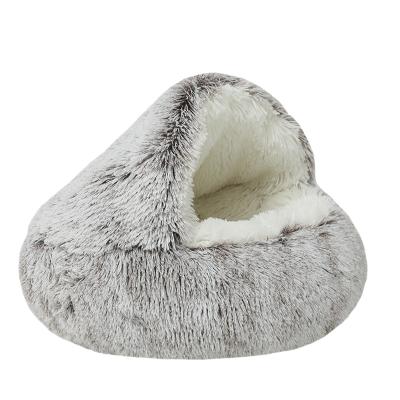 China Breathable Winter Cat Nest Pet Cat Bed Deep Sleep House Half Surrounded Soft And Comfortable Dog Kennel Plush for sale