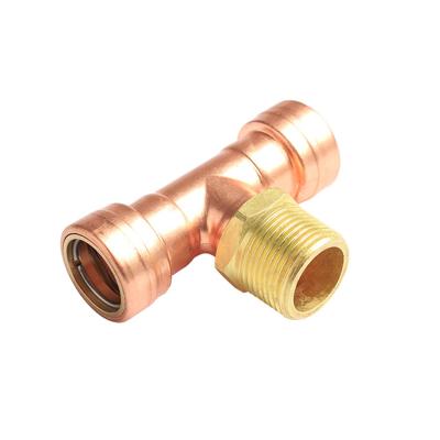 China Water Diesel Fuel Equal Tee (A Male) Fit Pipe Copper Push Adapter for sale