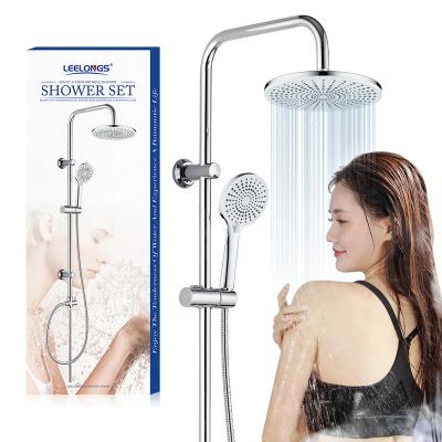 China Without Diverter Luxury Modern Hotel Wall Mounted High Pressure Rainfall Shower Head Mixer Faucet Set Bathroom Shower Set for sale