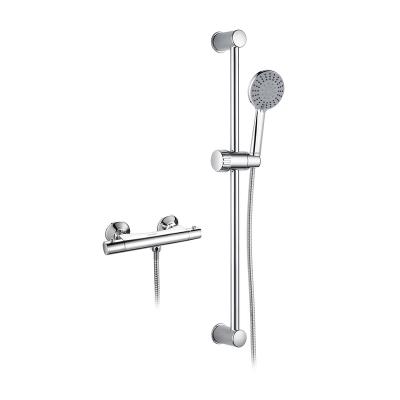 China With Slide Bar Factory Price Shower Head Kit Bathtub Shower Faucet Thermostatic Cheap Shower Faucet for sale