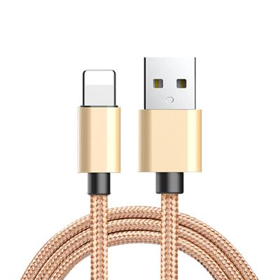 China Mobile Phone Zinc Alloy Nylon Armor Lightning USB Fast Charging Data Cable For Apple iPhone Handphone for sale