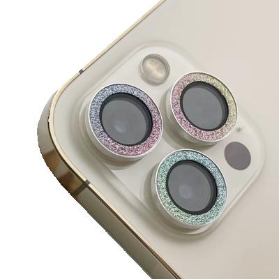 China Protect Camera Phone Camera Lens Film Broken Diamond Screen Metal Ring Camera Lens Protector Suitable for iPhone 13 pro/13/13mini/13pro for sale