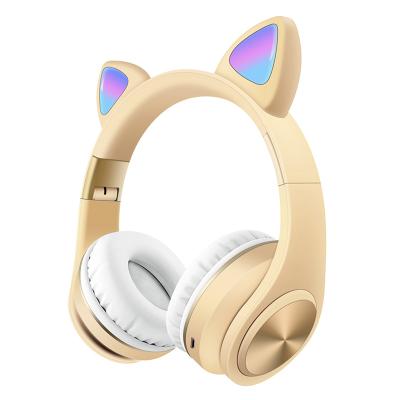 China Hot Selling Cute Fancy Flashing BT Earbuds M1 Cat Ears LED Wireless Headphones Over Ear Headphone Girls Stereo Kids for sale