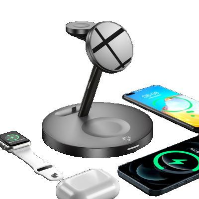 China Portable Magnetic Qi Stand 15W Magnetic Charging Safe Magnetic Wireless Charger WS41 for sale