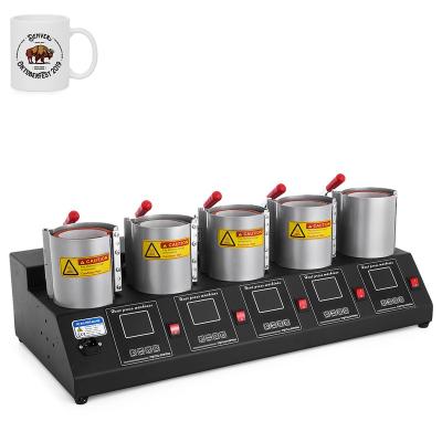 China Heat Transfer Images Mug Heat Press 5 In 1 Combo Mug Heat Press Sublimation Machine Mug Heat Press Machine With Individual Digital Controller for sale