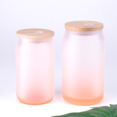 China Viable Sublimation Glass Coffee Mug Multiple Colors Skinny 350ml Drinking Glass Mug With Lid And Straw Bamboo Clear Glass Coffee Mug for sale