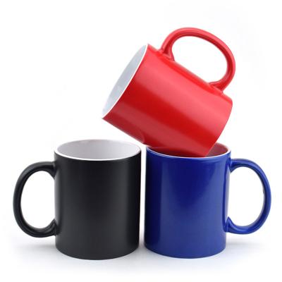 China Viable Hot Sale Heat Transfer Magic Mugs Customized Ceramic Mug Heat Sensitive Color Changing Sublimation Mugs for sale