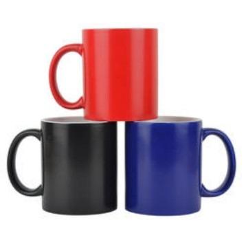 China New Viable Rollout Ceramic Magic Mug With Handle Sublimation Color Changing Mug for sale