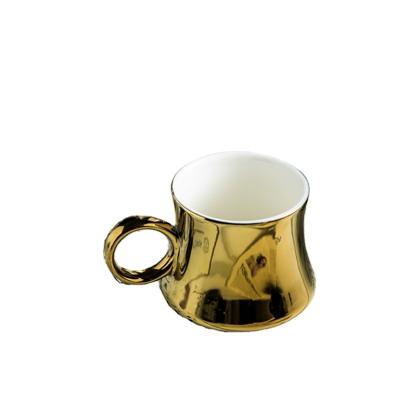 China Viable Custom Arabic Gold Plating And Glazed Porcelain Tea Espresso Cup And Saucer Gift Set Ceramic Coffee Mug Set Of 6+6 for sale