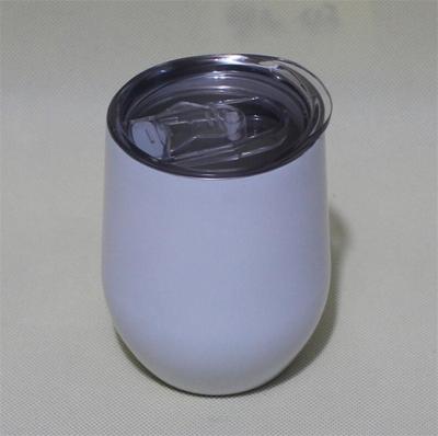 China RTS Warehouse 12oz Stainless Steel Sublimation Wine Tumbler Viable White Vacuum Insulated Shape Sublimation Tumblers Empty With Lid for sale