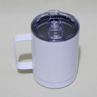 China New Arrival 10oz Sublimation Tumbler Double Ended Viable White Wall Insulated Vacuum Camp Mug With Leak Proof Lid for sale