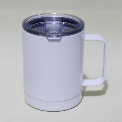 China Viable Regular 10oz Coffee Mugs With Double Handle Wall Vacuum Insulated Stainless Steel Sublimation Vacuum Tumbler for sale