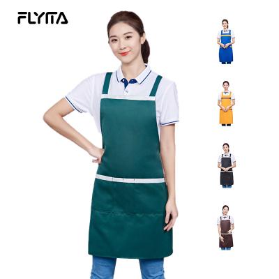 China Custom Logo Chef Cooking Apron Waterproof Polyester Adjustable Straps Sublimation Cooling Women Factory Wholesale Aprons With Pockets for sale